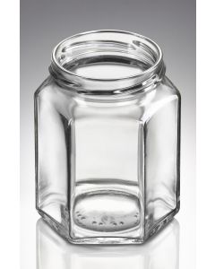 287 ml hexagonal jar white 63 TO mouth